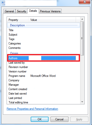 how to change author name in word 16