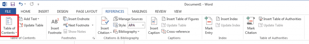 make table of contents in word clickable