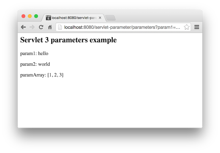 Servlet HTTP Request Parameters example