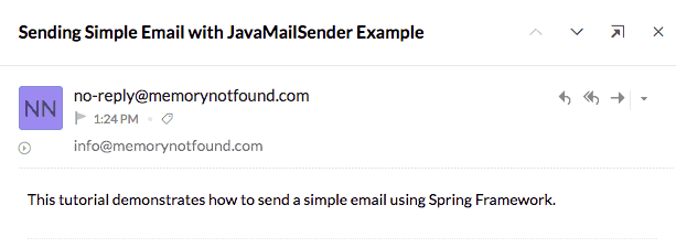 Spring Mail - Sending Simple Email with 