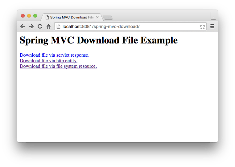 Spring MVC Download File Examples