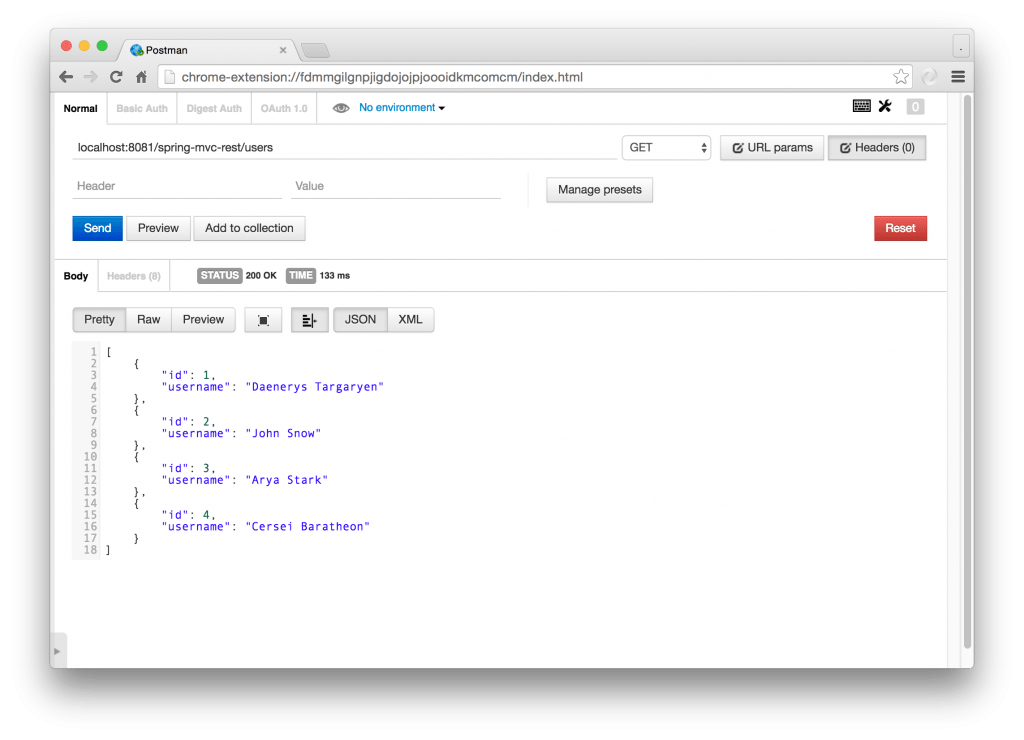 Restful spring hot sale mvc example