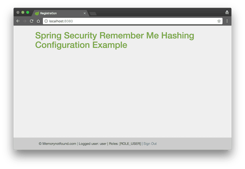 Spring Security哈希认证记住我例子